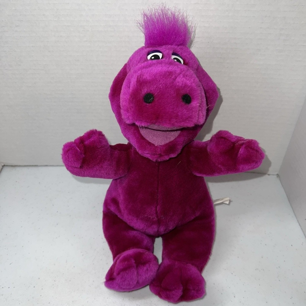 Barney Plush Great American Fun‎ Corp 1992 Vtg Kids TV Show Purple Dinosaur 13"